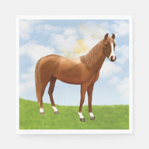 Serviette En Papier Anniversaire Équestre Mariage Occidental Cheval Br