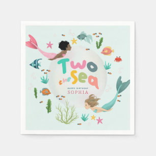 Serviette En Papier Anniversaire fantaisiste des filles sous la mer Sp