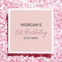 Anniversaire Fête Blush Pink Nom mignon