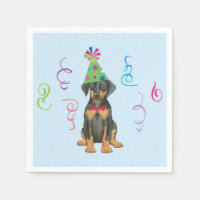 Anniversaire fête Doberman Napkins