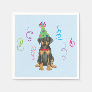 Serviette En Papier Anniversaire fête Doberman Napkins