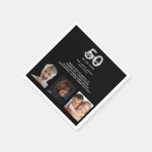 Serviette En Papier Anniversaire fête photo fun faits noir blanc (Coin)