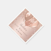 Serviette En Papier Anniversaire fête rose or parties scintillant nom  (Coin)