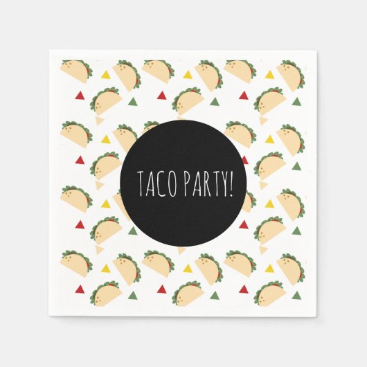 Serviette En Papier Anniversaire Fête Taco (Devant)