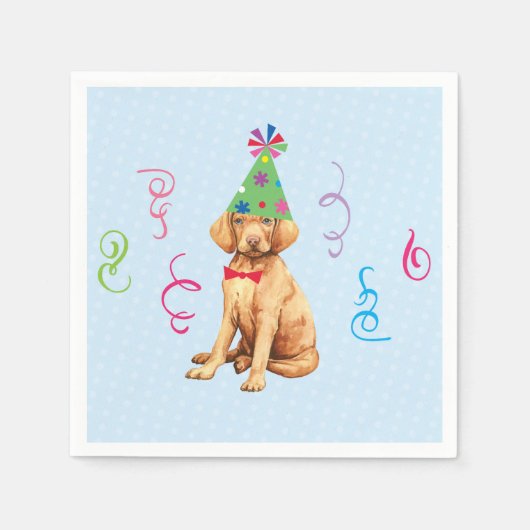 Serviette En Papier Anniversaire fête Vizsla Napkins (Devant)
