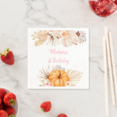 Serviette En Papier Anniversaire floral de Little Citrouille Boho (En situation)