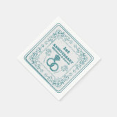 Serviette En Papier Anniversaire Floral mariage année personnalisable (Coin)