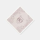 Serviette En Papier Anniversaire Floral Rose Mauve (Coin)