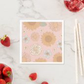 Serviette En Papier Anniversaire floral super Retro (En situation)