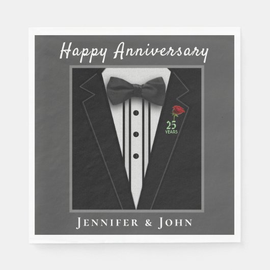 Serviette En Papier Anniversaire Formal Tuxedo Custom (Devant)