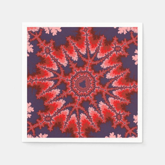 Serviette En Papier Anniversaire fragile rouge, bleu et rose (Devant)