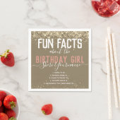 Serviette En Papier Anniversaire Fun Facts Gold Parties scintillant Gi (En situation)