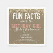 Serviette En Papier Anniversaire Fun Facts Gold Parties scintillant Gi (Devant)