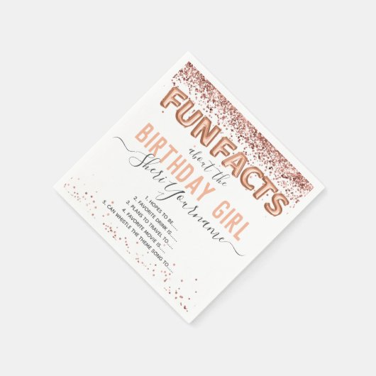 Serviette En Papier Anniversaire Fun Faits Balloon Texte Parties scint (Coin)