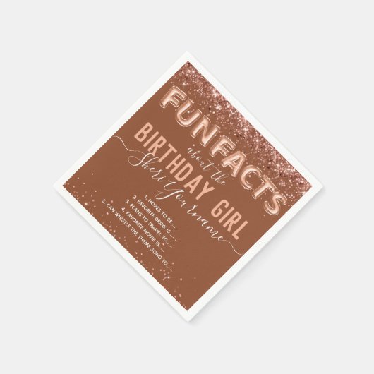 Serviette En Papier Anniversaire Fun Faits Balloon Texte Parties scint (Coin)