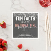 Serviette En Papier Anniversaire Fun Faits Parties scintillant rose Gi (En situation)