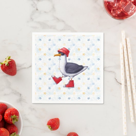 Serviette En Papier Anniversaire Fun Jote Seagull Bird (En situation)