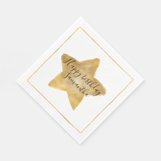 Serviette En Papier Anniversaire Gold Star (Coin)