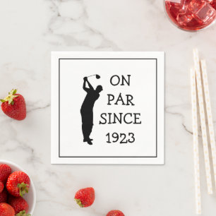 Serviette En Papier Anniversaire Golfer Funny 100e heureux papa Par