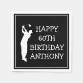 Serviette En Papier Anniversaire Golfer Funny 60e heureux papa Par (Devant)