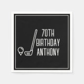 Serviette En Papier Anniversaire Golfer Funny 70e heureux papa Par (Devant)
