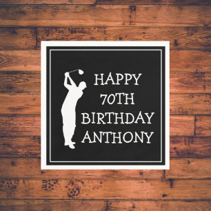 Serviette En Papier Anniversaire Golfer Funny 70e heureux papa Par