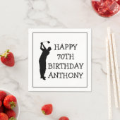 Serviette En Papier Anniversaire Golfer Funny 70e heureux papa Par (En situation)