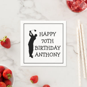Serviette En Papier Anniversaire Golfer Funny 70e heureux papa Par