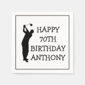 Serviette En Papier Anniversaire Golfer Funny 70e heureux papa Par (Devant)