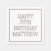 Serviette En Papier Anniversaire Golfer Funny 70e heureux papa Par (Devant)