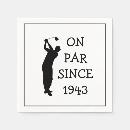 Serviette En Papier Anniversaire Golfer Funny 80e heureux papa Par (Devant)