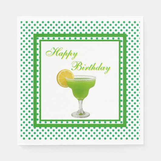 Serviette En Papier Anniversaire Green Margarita (Devant)