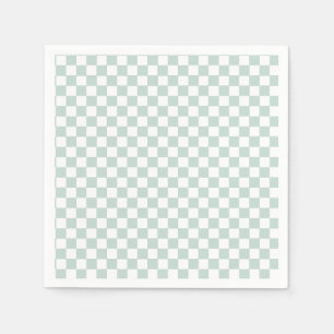 Serviette En Papier Anniversaire Green Retro Checker
