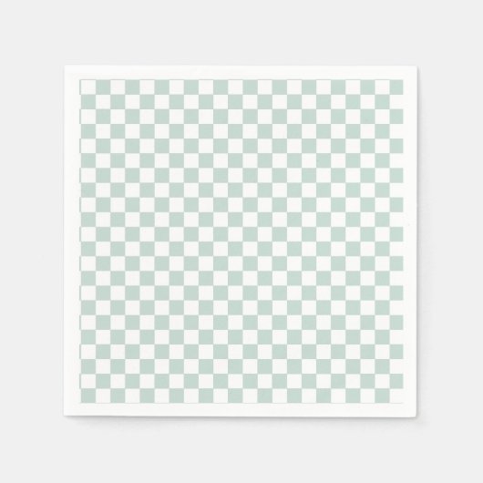 Serviette En Papier Anniversaire Green Retro Checker (Devant)