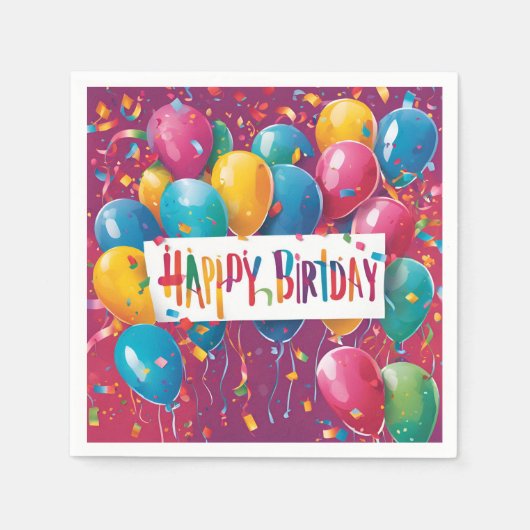 Serviette En Papier anniversaire heureux (Devant)