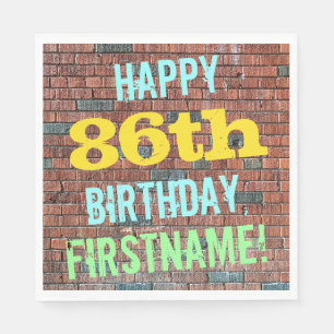 Serviette En Papier Anniversaire inspiré par graffiti de mur de