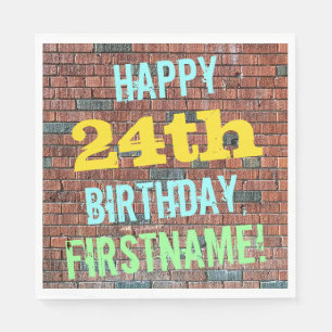 Serviette En Papier Anniversaire inspiré par graffiti de mur de