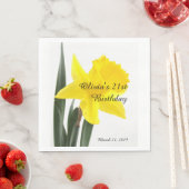 Serviette En Papier Anniversaire Jaune Narcisse Daffodique (En situation)