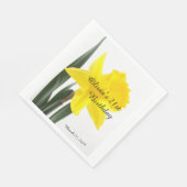 Serviette En Papier Anniversaire Jaune Narcisse Daffodique (Coin)