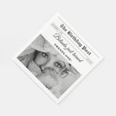 Serviette En Papier Anniversaire Journal amusant noir & blanc photo (Coin)