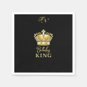 Serviette En Papier Anniversaire King Gold Couronne Royal Monogramme L (Devant)