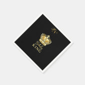 Serviette En Papier Anniversaire King Gold Couronne Royal Monogramme L (Coin)