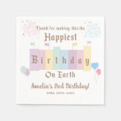 Serviette En Papier Anniversaire le plus heureux sur Terre Anniversair (Devant)