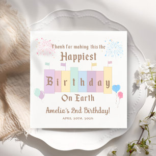 Serviette En Papier Anniversaire le plus heureux sur Terre Anniversair