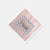 Serviette En Papier Anniversaire Luxe or Rose Verre Texture (Coin)