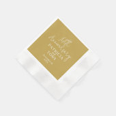 Serviette En Papier Anniversaire mariage personnalisé - Gold Modern (Coin)