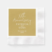 Serviette En Papier Anniversaire mariage personnalisé - Gold Modern (Devant)
