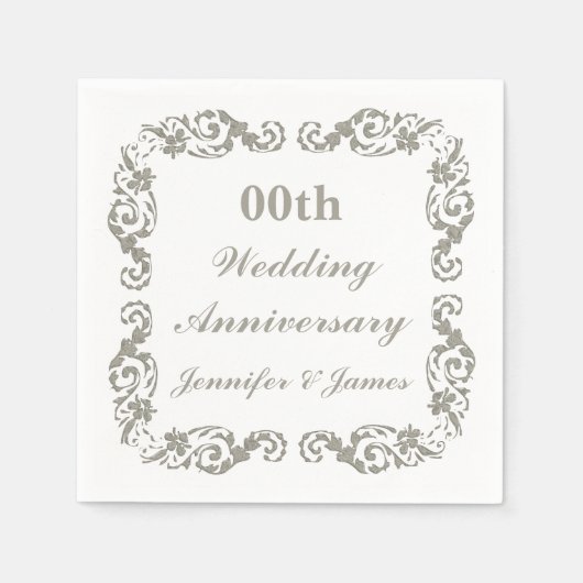 Serviette En Papier Anniversaire Mariage personnalisé Napkin (Devant)