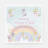 Serviette En Papier Anniversaire Meow-Gical Caticorn (Devant)