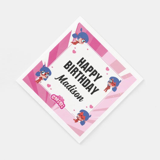 Serviette En Papier Anniversaire Miraculum Ladybug Chibi (Coin)